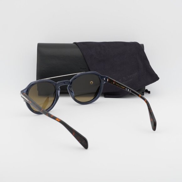 Rag & Bone RNB6006/S 0IPR VP Square Sunglasses - Blue/Havana/Brown - Picture 3 of 8